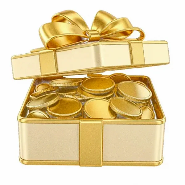 Gift box with coins — Candyland Casino